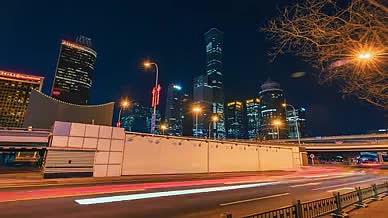 8K震撼延时北京国贸CBD繁华夜景灯光视频的预览图